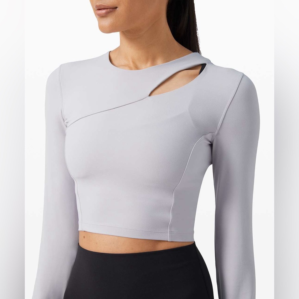 Lululemon Nulu Aligned Angles Long Sleeve Yoga Top Iced Iris Purple, Size 8